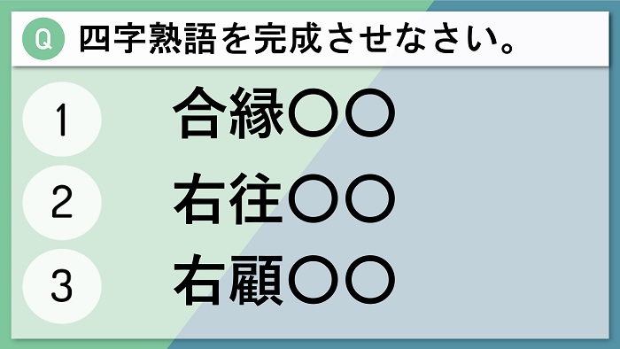 四字熟語の二字穴埋めの問題 国語 格言キーワード一問一答問題
