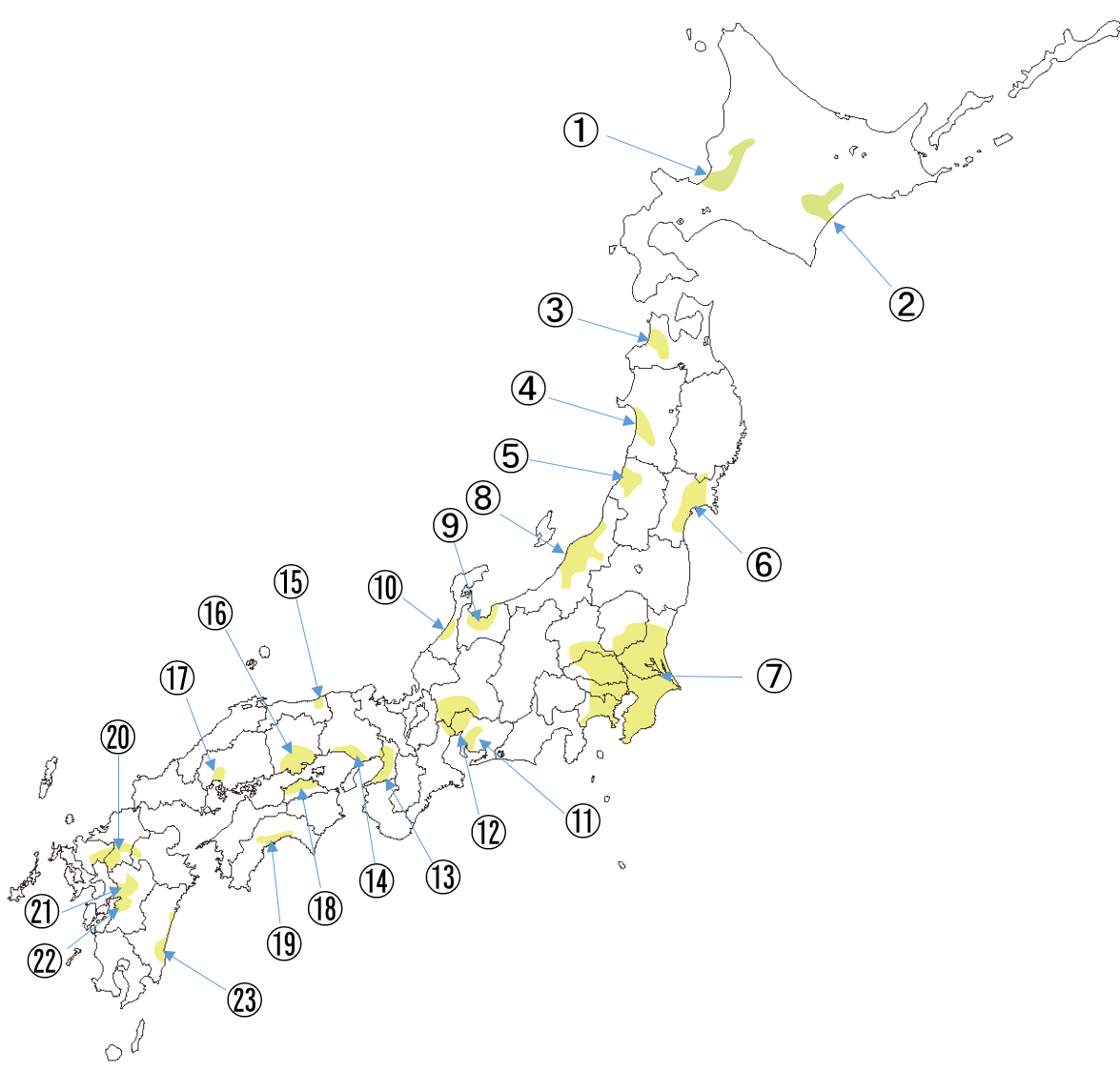 平野の名前 地図問題 日本地理キーワード一問一答問題まとめ